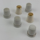 Set Of 6 Ceramic Butterfly And Ladybug Thimbles White With Gold Trim