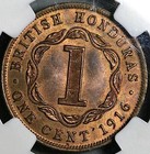 1916-h Ngc Ms 66 British Honduras 1 Cent George V Britain Coin Pop 1 0 25031301c