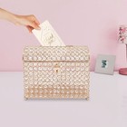 Golden Wedding Card Box For Gift Card Anniversary Money Card Box With Heart Lock