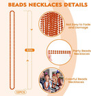 Orange Bead Necklaces  Mardi Gras Halloween Party Beads  33 Inch  Bulk 12 Pieces