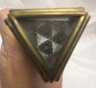 Vintage Blue Art Glass   Brass Kaleidoscope 9 1 2  Long