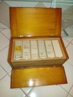 Microscope Slides And Wood Case   Vintage Or Antique