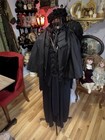 Antique Victorian Mourning Ensemble 4 Pc Black Dress  Hat   2 Capes