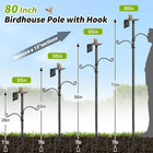 Bird Feeder Pole  80 Inch Bird House Pole Stand For Outdoors Heavy Duty Metal