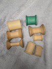 Vintage Wooden Thread Spools Lot Of 8   Empty Assorted Sewing Spools   Rustic