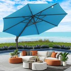 10 Ft Patio Umbrella Outdoor Cantilever Umbrella Aluminum Umbrella 360   Rotation