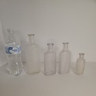 4 Antique Glass Handblown Apothecary Bottles  Rx Medicine Pharmaceutical