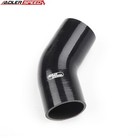 Us Stock 2 1 2  Inch Id 45 Degree Turbo Silicone Hose Coupler Pipe Black 4ply