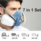 7 In 1 Half Face Respirator For Spraying Painting 7502 Gas Mask Safe Facepiece