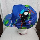 Vtg Jimmy Buffet Parrot Head Club Hat Cap Strapback Aop Floral Birds Concert 90s