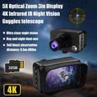 5x Optical Zoom 3in Display 4k Infrared Ir Night Vision Goggles Telescope New