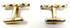 Gold Tone Twist Cuff Links Mid Century 1 Inch Long Vintage Us Seller   Us