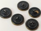Set Of 5 Vintage Brass Floral Shank Buttons     Embossed Metal 1940s-60s