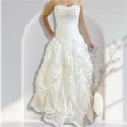 Stunning Strapless Ball Gown Wedding Dress Beaded Alfred Angelo Piccione Sz 6