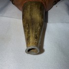 Vtg Wooden Fireplace Bellows Brass Nozzle Cast Iron Eagle Leather Tacked 17   