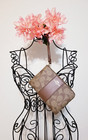 Nwt Coach Khaki  Saddle Signature Canvas Leather Corner Zip Wristlet N 58035