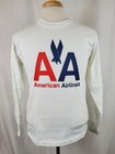 Vintage American Airlines T-shirt Mens Medium Long Sleeve Single Stitch 80s Nos