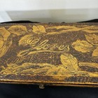 Antique Lovely Roses Lady Glove Box Pyrography Wood Carved Lightweight 11 75   