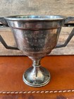 Trophy - 1937 Loving Cup Flat Handled Silver Plated English Trophy