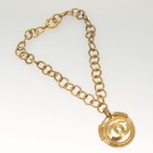 Chanel Necklace Metal Gold Cc Auth Bs27208