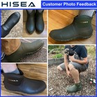 Hisea Men Ankle Rain Boots Waterproof Garden Shoes Anti-slip Yard Mud Work Boots