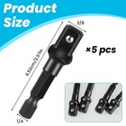 3 8 Adapter For Impact Driver 5pcs Black Drill Socket 1 4 3 8x50mm