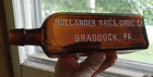 Hollander Bros Drug Co  Braddock pa Scarce Square Amber Bitters Bottle D o c