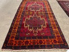 4x7 Blue Rug Antique Oriental Colorful Vintage Heriz Handmade Hand-knotted Red