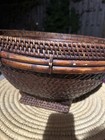 Large Vintage Woven Rattan Basket Bowl Made In Philippines 20    Diameter