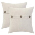  Chenille Throw Pillow Covers 18x18 Inch With 18  X 18   pack Of 2  Beige