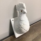 Rooster Head White Ceramic Wall Hook Apron Towel Farmhouse Vintage   Issues