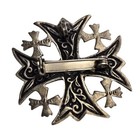 True Vintage Pendant Brooch 950 Silver Crusader Cross Israel Makers Mark Present