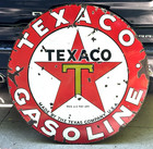 Vintage Original Large Porcelain Texaco Oil Gas Gasoline Sign 42 Inch 1 Sided