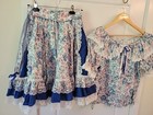 Vtg Nwot Fun Fancy Ca Originals Blue Ruffle Lace Square Dance Set M