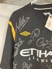 Manchester City 2010-11 Signed Jersey Black Team Tevez Silva Toure Kompany    Coa
