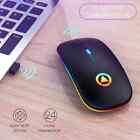 2 4ghz Wireless Optical Mouse Usb Rechargeable Rgb Cordless Mice For Pc Laptop