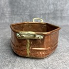 Vintage Hammered Copper Pot Planter With Brass Handles 7   