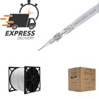 Rg6 1000ft Cable Bulk Coaxial Wire Quad Shield 18awg White Coax Satellite Tv