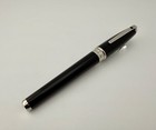 S t  Dupont Olympio Black Lacquer Palladium Trim Fountain Pen 18k Gold Nib
