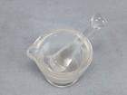 Antique Mid 19th Century American Blown Flint Glass Apothecary Mortar   Pestle