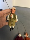 Vtg Czech Set Of 4 Traditional Porcelain Wood Marionette String Puppets Read