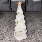 Yankee Candle Lantern Christmas Tree Tea Light Holder 8  Green Sparkel