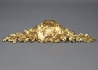 Antique French Gilded Bronze Furniture Pediment Decoration  Shield And Leaves