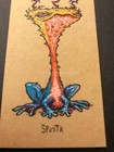 Marq Spusta Mini Long Neck Toad Brown Kraft Art Print Handbill 2 X 5 