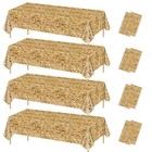 8 Pcs Straw Tablecloth Rectangular Straw Table Cover Waterproof Farm Table 