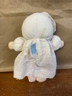 Vintage Eden Baby Plush Doll White Eyelet Dress Bonnet Rattle 7  Htf Rare
