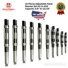 New Adjustable Hand Reamer  Set  10 Pcs Hv1 To Hv10 Capacity 3 8  To 15 16  Usa