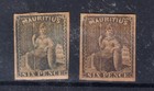 Mauritius 1859-1861 Mng 6 Pence Blue brown Stamps - Rare  