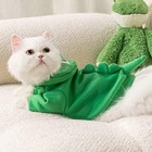 Cartoon Dino Dog Hoodies Halloween Cat Costume Pet Dinosaur Cosplay Green Puppy 