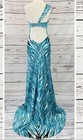 Night Moves Formal Dress  Size 2  Turquoise black white 